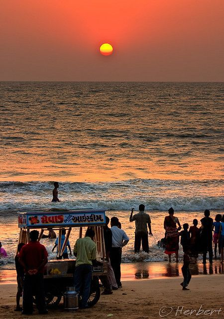 Sunset on the Mumbai coast near Versova
