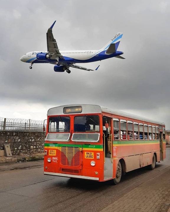 BEST Bus & Flight Path, Mumbai